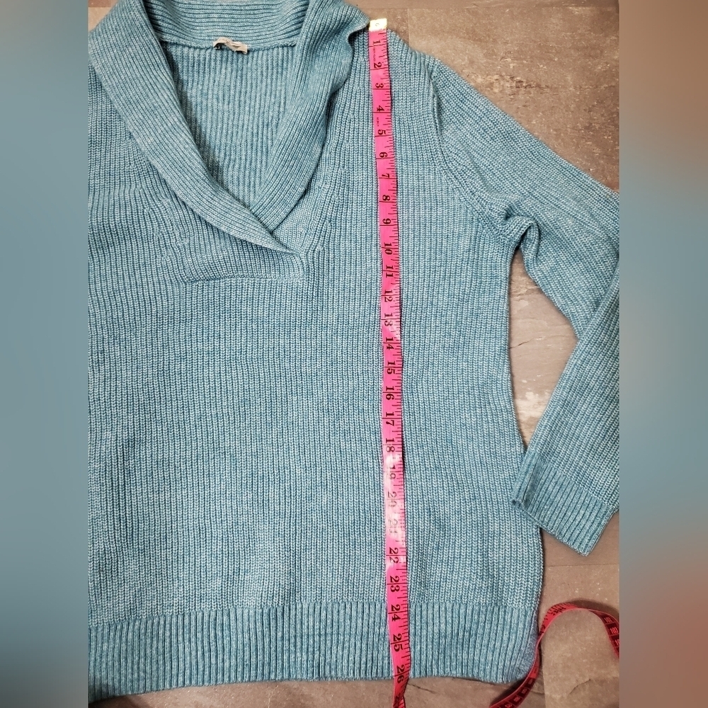 Talbots Shawl Collar Shaker Stitch Pullover. Ribbed. Wool Blend. Oversized L. - Picture 8 of 8